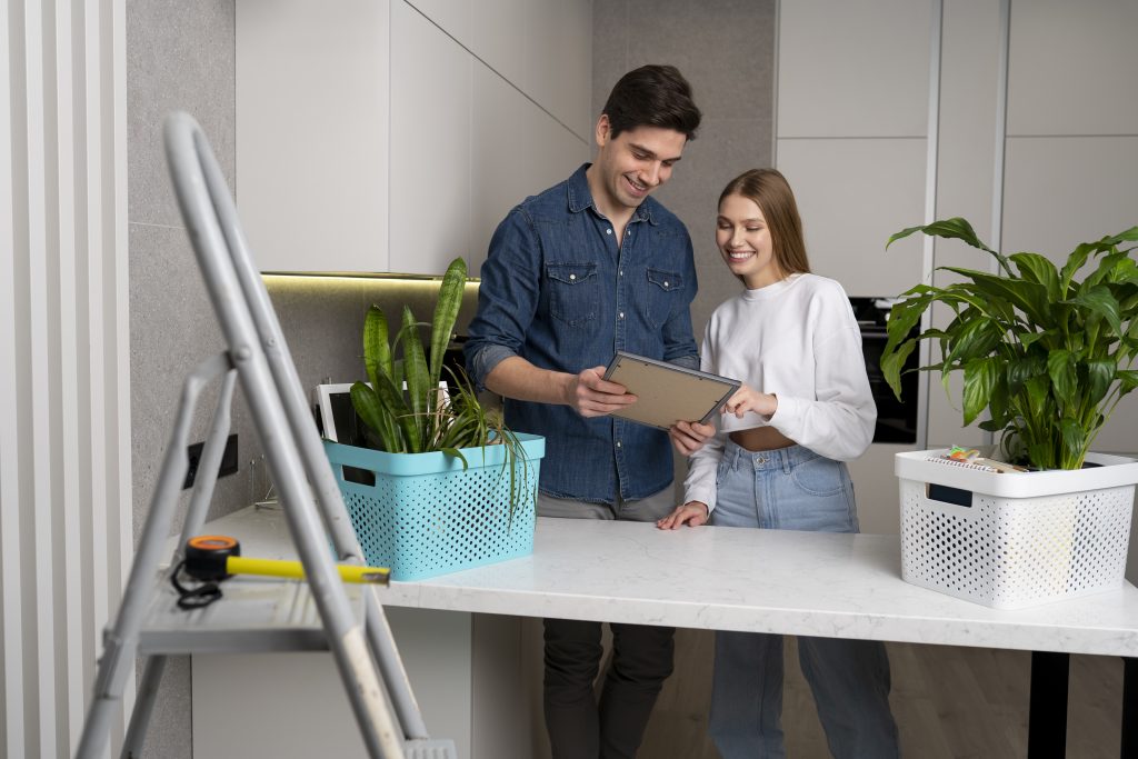 man looking frame with his girlfriend