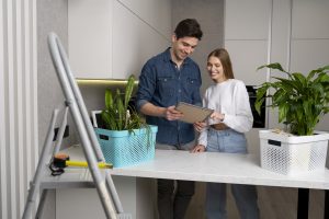 man looking frame with his girlfriend